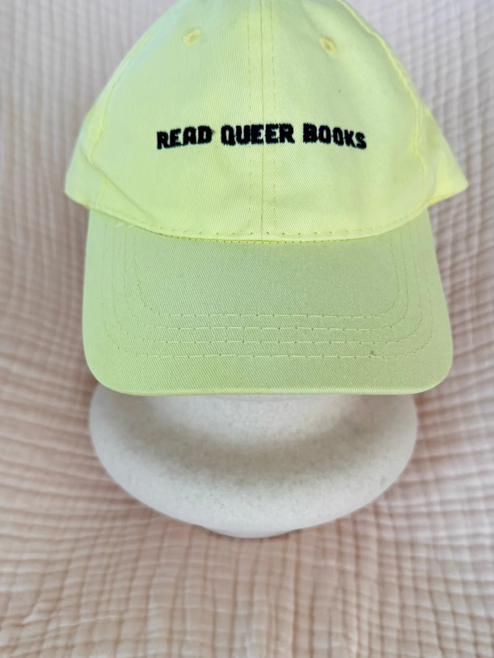 Read Queer Books Yellow Embroidered Dad Hat Baseball Cap LGBTQ Pride